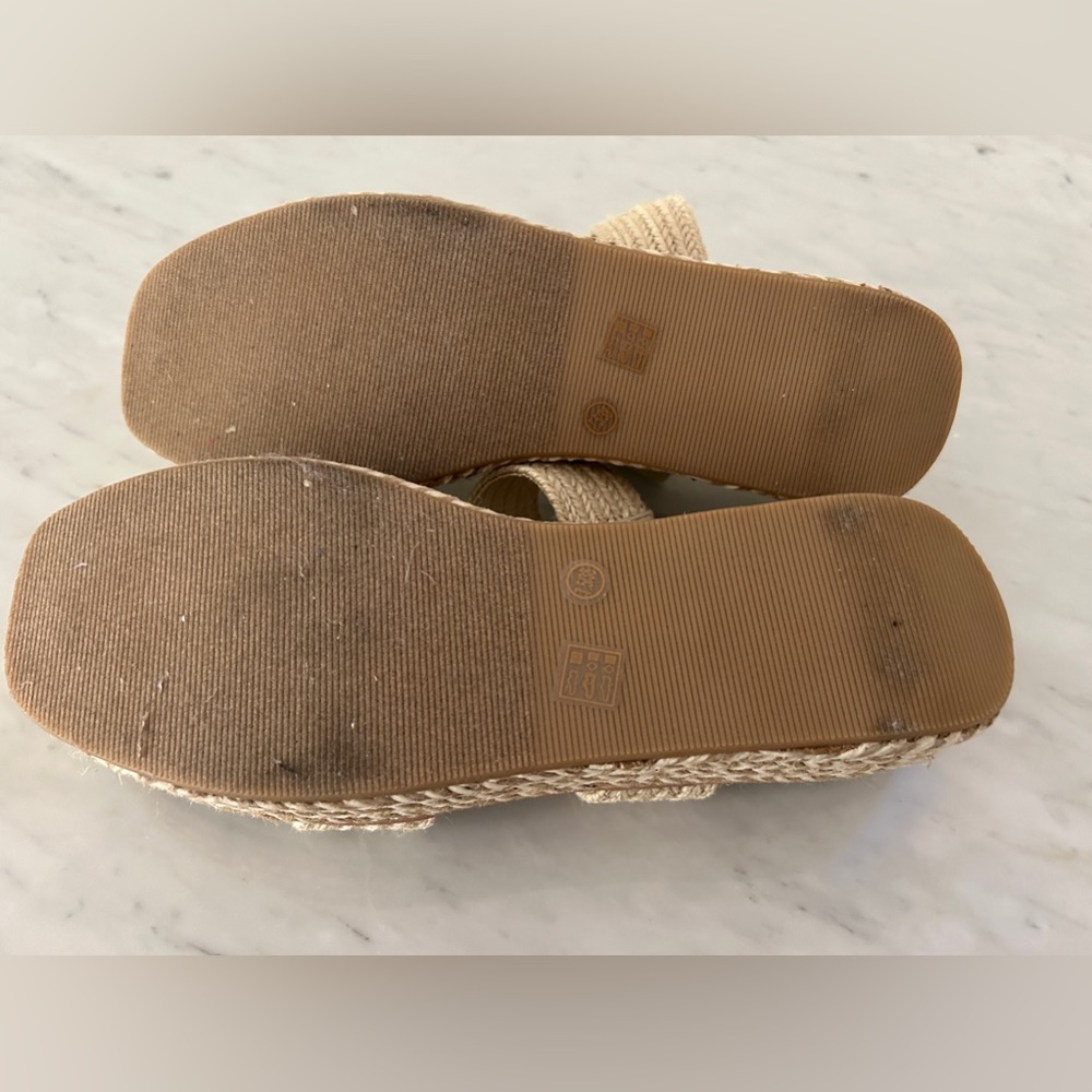 Women’s Beige Braided Platform Slide Sandals - Picture 6 of 11